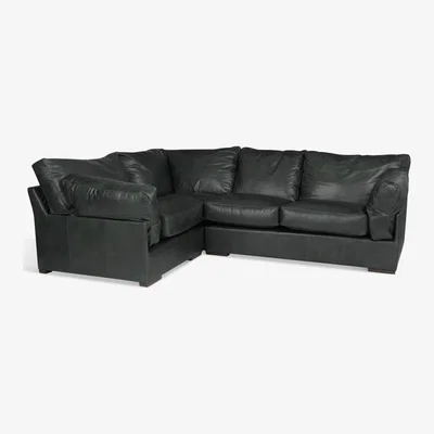 John Lewis John Lewis & Partners Java LHF Corner Leather Sofa, Dark Leg