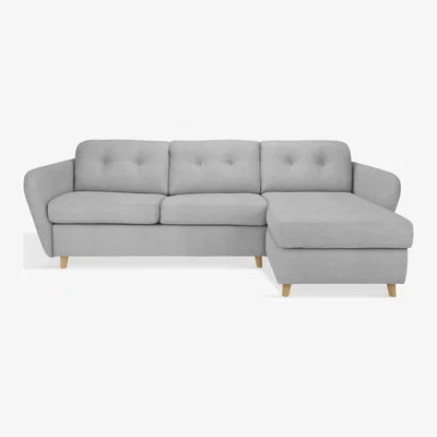 John Lewis House by John Lewis Arlo RHF Chaise with Storage Sofa Bed, Light Leg