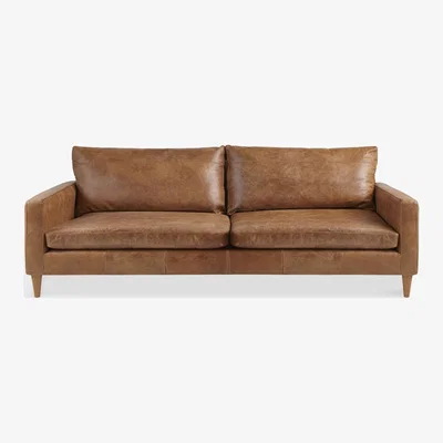 John Lewis John Lewis & Partners Bailey Grand 4 Seater Leather Sofa, Luster Cappuccino