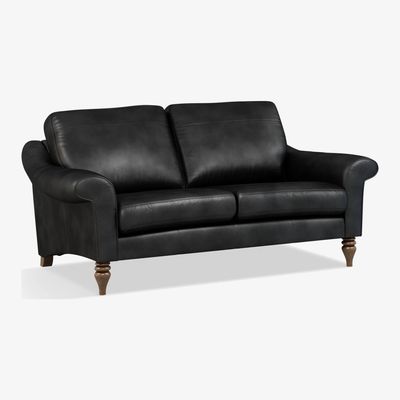 John Lewis John Lewis & Partners Camber Medium 2 Seater Leather Sofa, Dark Leg