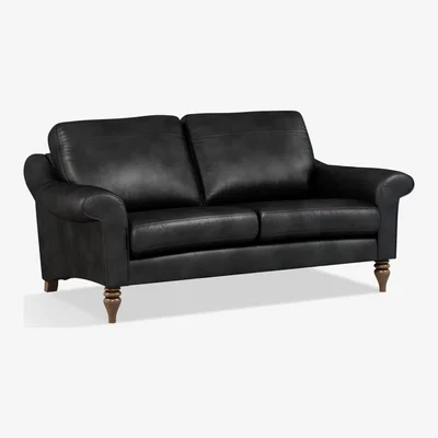 John Lewis John Lewis & Partners Camber Medium 2 Seater Leather Sofa, Dark Leg