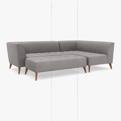 Marks & Spencer M&S Luna Module Sofa & Foot Stool (Right-Hand) - RH3MD - Duck Egg, Duck Egg,Peacock,Charcoal,Natural,Dusky Pink,Grey,Navy,Dark Ochre,Ochre,Steel,Emerald