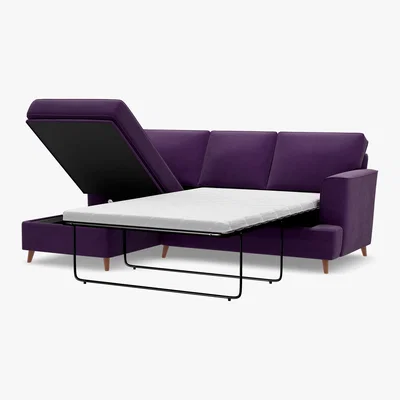 Marks & Spencer M&S Copenhagen Corner Chaise Storage Sofa Bed (Left-Hand) - LHSSB - Light Grey, Light Grey,Navy,Ochre,Terracotta,Grey,Blush Pink,Teal,Natural,Sage