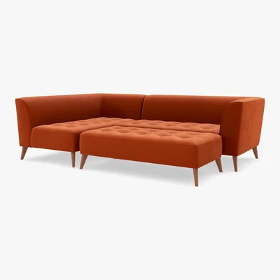 Marks & Spencer M&S Luna Module Sofa & Foot Stool (Left-Hand) - LH3MD - Duck Egg, Duck Egg,Peacock,Charcoal,Natural,Dusky Pink,Grey,Navy,Dark Ochre,Ochre,Steel,Emerald