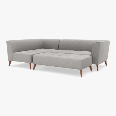 Marks & Spencer M&S Luna Module Sofa & Foot Stool (Left-Hand) - LH3MD - Duck Egg, Duck Egg,Peacock,Charcoal,Natural,Dusky Pink,Grey,Navy,Dark Ochre,Ochre,Steel,Emerald