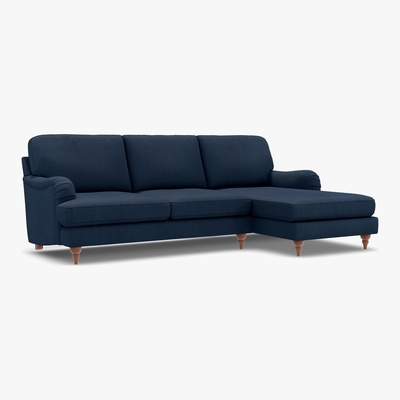 Marks & Spencer M&S Rochester Corner Chaise Sofa (Right-Hand) - R3STC - Navy, Navy,Peacock,Grey,Emerald,Dusky Pink,Dark Ochre,Natural,Duck Egg,Charcoal,Ochre,Steel