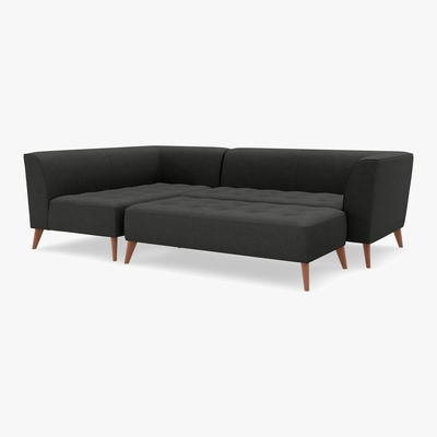 Marks & Spencer M&S Luna Module Sofa & Foot Stool (Left-Hand) - LH3MD - Duck Egg, Duck Egg,Peacock,Charcoal,Natural,Dusky Pink,Grey,Navy,Dark Ochre,Ochre,Steel,Emerald