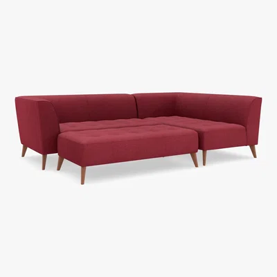 Marks & Spencer M&S Luna Module Sofa & Foot Stool (Right-Hand) - RH3MD - Duck Egg, Duck Egg,Peacock,Charcoal,Natural,Dusky Pink,Grey,Navy,Dark Ochre,Ochre,Steel,Emerald