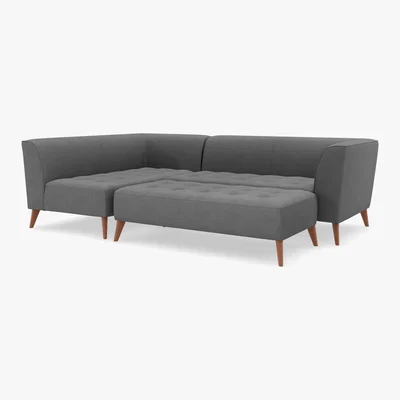 Marks & Spencer M&S Luna Module Sofa & Foot Stool (Left-Hand) - LH3MD - Duck Egg, Duck Egg,Peacock,Charcoal,Natural,Dusky Pink,Grey,Navy,Dark Ochre,Ochre,Steel,Emerald