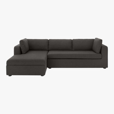 Made.com Mogen Left Hand Facing ChaIse End Sofa Bed with Storage, Oyster Grey