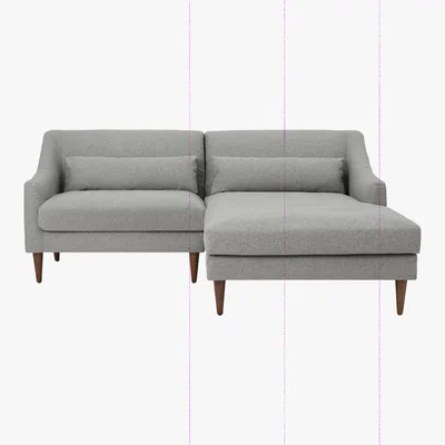 Made.com Herton Right Hand Facing Small Chaise End Sofa, Mountain Grey