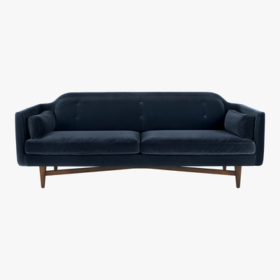 Made.com Imani 3 Seater Sofa, Navy Cotton Velvet