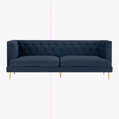 Made.com Goswell 3 Seater Sofa, Sapphire Blue Velvet