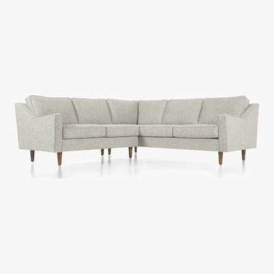 Made.com Dallas Corner Sofa, Grey Basketweave