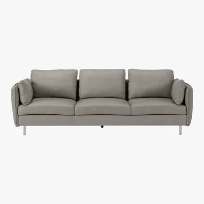 Made.com Vento 3 Seater Sofa, Pale Putty Leather