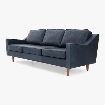 Made.com Dallas 3 Seater Sofa, Charm Midnight Premium Leather