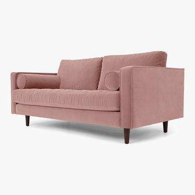 Made.com Scott Large 2 Seater Sofa, Blush Pink Cotton Velvet