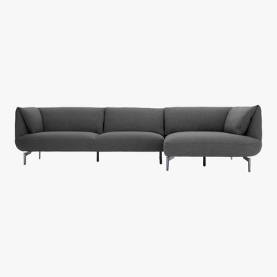 Made.com Inka Right Hand Facing Chaise End Corner Sofa, Marl Grey