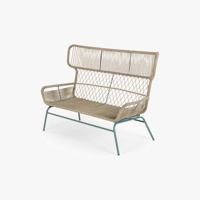 Made.com Lyra Garden 2 seater sofa, blue and grey