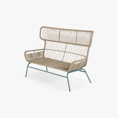 Made.com Lyra Garden 2 seater sofa, blue and grey