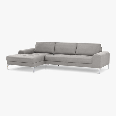 Made.com Vittorio Left Hand Facing Chaise End Corner Sofa, Pearl Grey