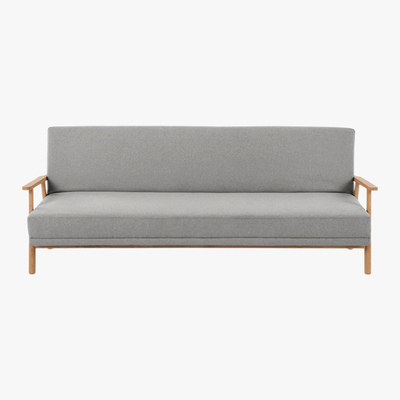 Made.com Lars Click Clack Sofa Bed, Mountain Grey and Oak Frame
