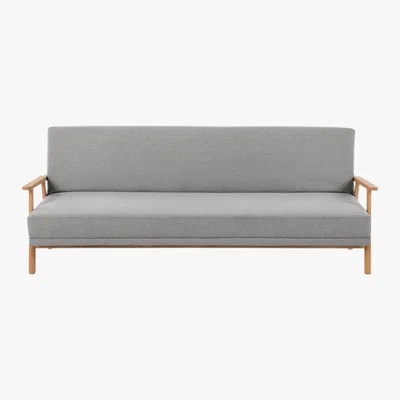 Made.com Lars Click Clack Sofa Bed, Mountain Grey and Oak Frame
