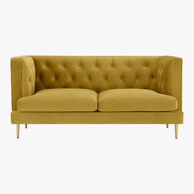 Made.com Goswell 2 Seater Sofa, Vintage Gold Velvet