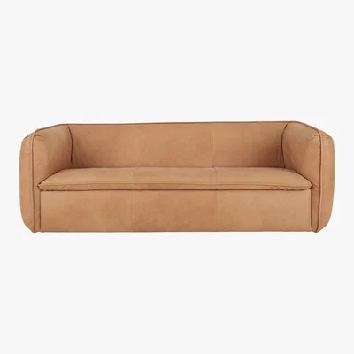 Made.com Berko 3 Seater Sofa, Tan Leather