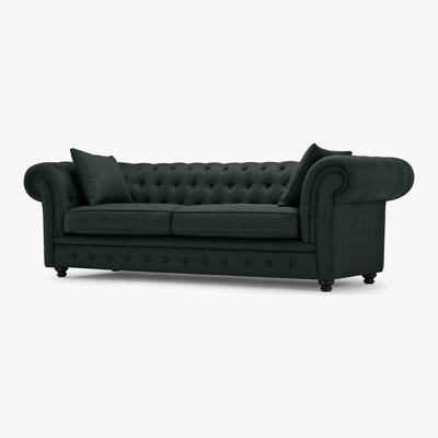 Made.com Branagh 3 Seater Chesterfield Sofa, Anthracite Grey
