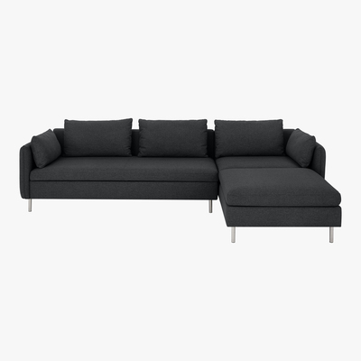 Made.com Vento Right Hand Facing Chaise End Sofa Bed, Sterling Grey