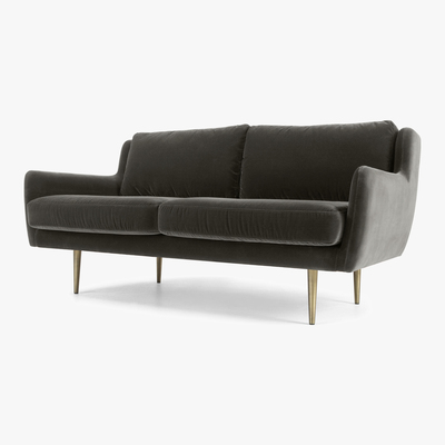 Made.com Simone 2 Seater Sofa, Concrete Cotton Velvet