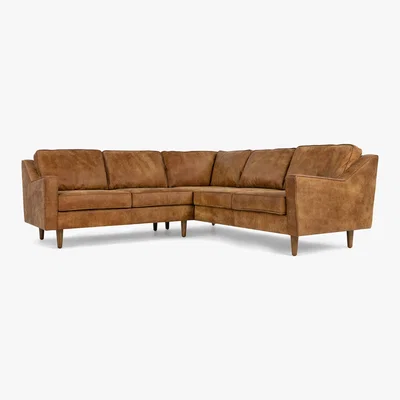 Made.com Dallas Corner Sofa, Outback Tan Premium Leather