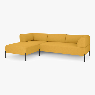 Made.com Kiva Left Hand Facing Chaise End Corner Sofa, Yolk Yellow