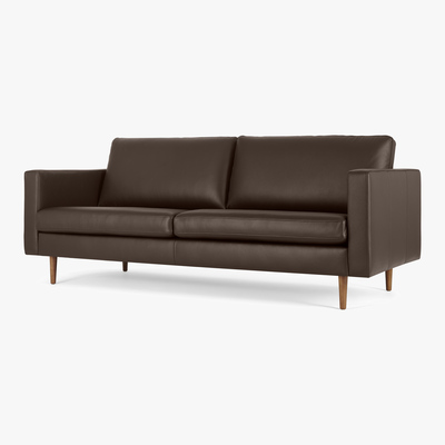 Made.com Leighton 3 Seater Sofa, Dark Brown Leather