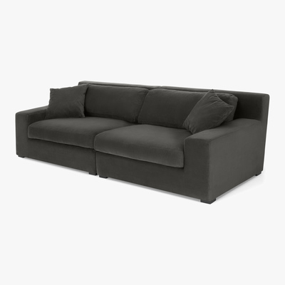 Made.com Delaney 3 Seater Sofa, Dark Pewter Velvet