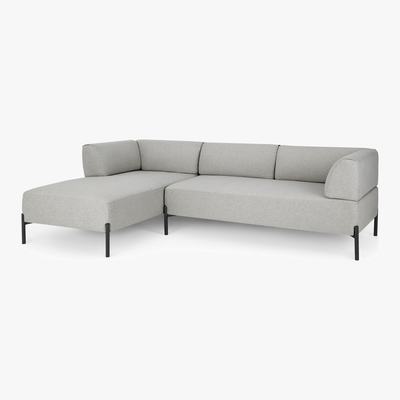 Made.com Kiva Left Hand Facing Chaise End Corner Sofa, Hail Grey