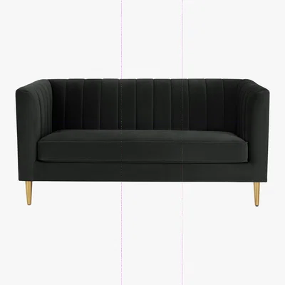 Made.com Amicie 2 Seater Sofa, Dark Anthracite Velvet