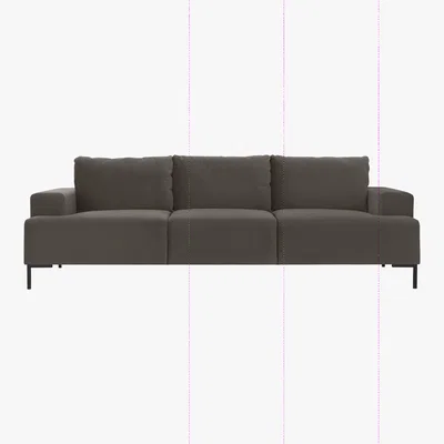 Made.com Frederik 3 Seater Sofa, Otter Velvet