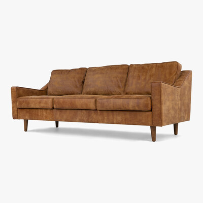 Made.com Dallas 3 Seater Sofa, Outback Tan Premium Leather