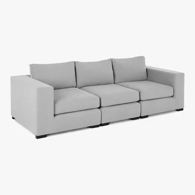Made.com Mortimer 4 Seater Modular Sofa, Chalk Grey Cotton
