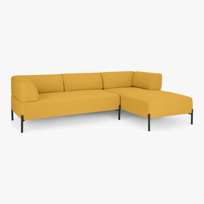 Made.com Kiva Right Hand Facing Chaise End Corner Sofa, Yolk Yellow