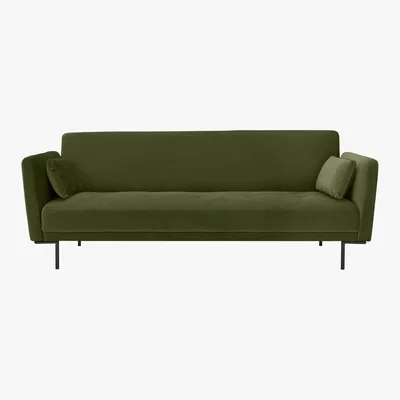 Made.com Harlow Click Clack Sofa Bed, Fir Green Velvet