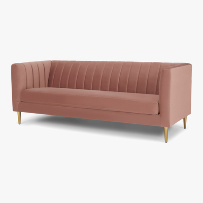 Made.com Amicie 3 Seater Sofa, Blush Pink Velvet