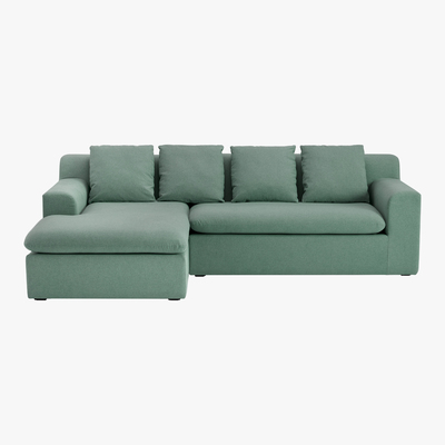 Made.com Benson Left Hand Facing Chaise End Sofa, Clover Green