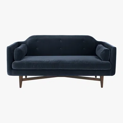 Made.com Imani Large 2 Seater Sofa, Navy Cotton Velvet