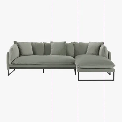 Made.com Malini Right Hand Facing Chaise End Sofa, Sage Green Velvet
