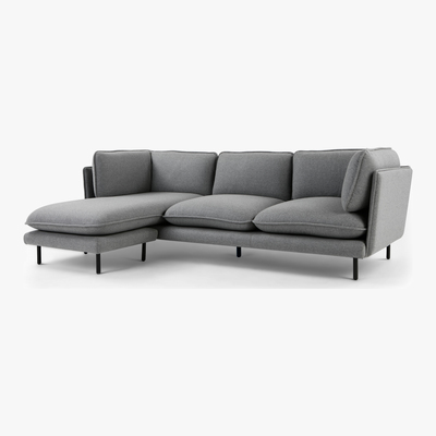 Made.com Wes 3 Seater Chaise End Corner Sofa, Elite Grey
