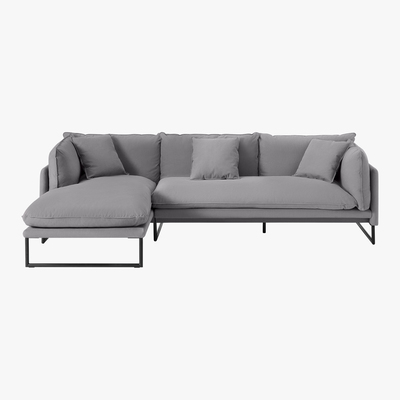 Made.com Malini Left Hand Facing Chaise End Sofa, Mineral Cotton & Linen Mix