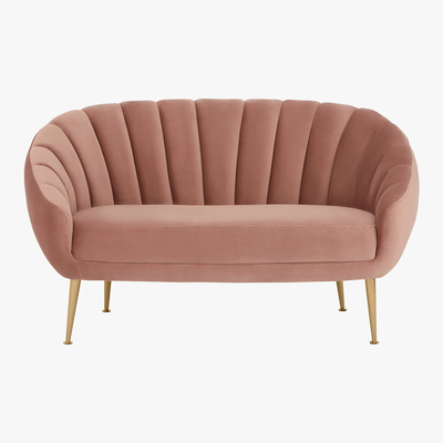 Made.com Primrose 2 Seater Sofa, Velvet Blush Pink